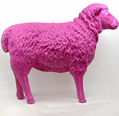 Plush resin sheep sculpture